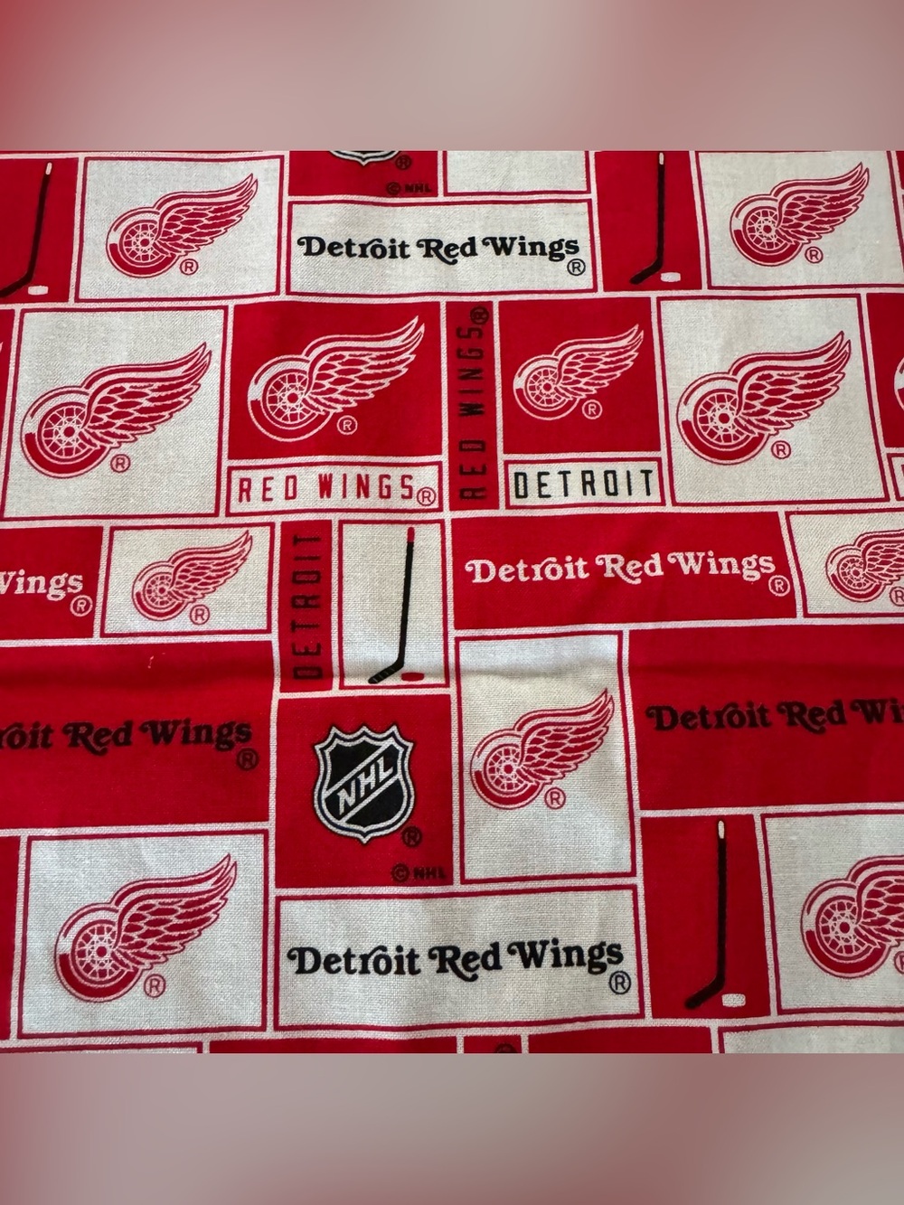 Detroit Red Wings NHL Licensed Cotton Fabric 85.5” x 43” 2⅜ Yards